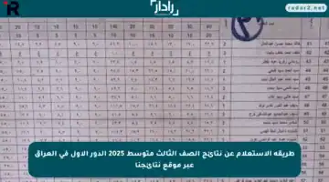 طريقة الاستعلام عن نتائج الصف الثالث متوسط 2025 الدور الأول في العراق عبر موقع نتائجنا